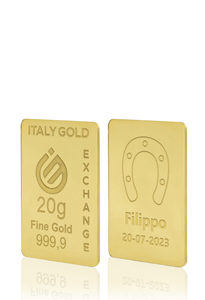 24 Karat Glückbringer-Hufeisen Goldbarren aus 20 g - Geschenk-Ideen Glücksbringer - IGE Gold